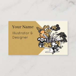 Carte De Visite Jardin effrayant avec koala squelette et grenouill