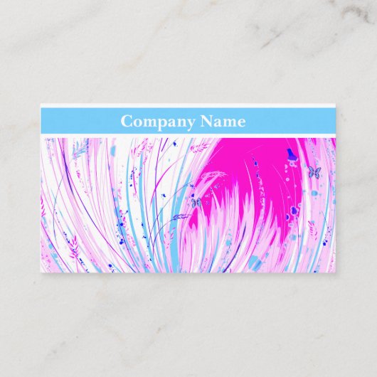 Carte De Visite Jardin enchanté Abstrait rose blanc (Dos)