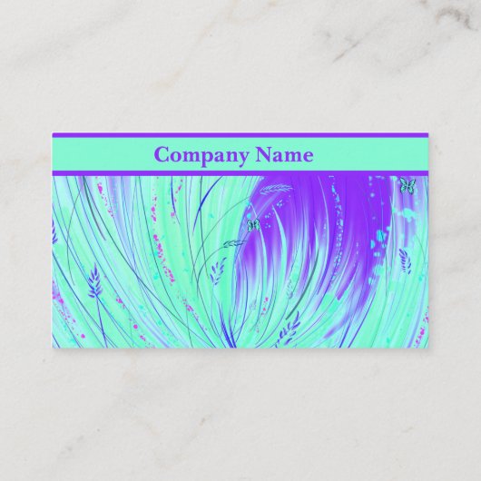 Carte De Visite Jardin enchanté Abstrait vert pourpre (Dos)