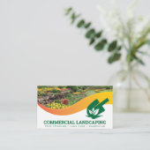 Carte De Visite Jardin extérieur | Afficher le logo feuille (Debout devant)