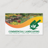 Carte De Visite Jardin extérieur | Afficher le logo feuille (Devant)