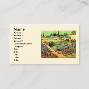 Carte De Visite Jardin fleuri avec chemin par Vincent van Gogh