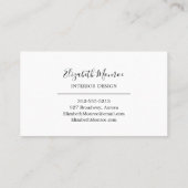 Carte De Visite Jardin Fleurs Décorateur intérieur (Dos)