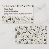 Carte De Visite Jardin floral à fleurs blanches du Japon (Devant / Derrière)