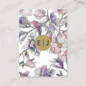 Carte De Visite Jardin floral rose vierge Mariage botanique (Dos)