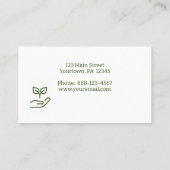 Carte De Visite Jardin hydroponique (Dos)