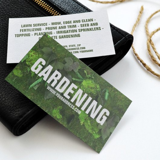 Carte De Visite Jardin jardinage Parking Parking Mousse verte