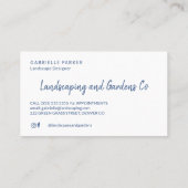 Carte De Visite Jardin marin à fleurs d'aquarelle moderne (Dos)