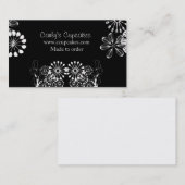 Carte De Visite Jardin noir et blanc d'ustensile (Devant / Derrière)