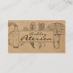 Carte De Visite Jardin potager sain et papier artisanal