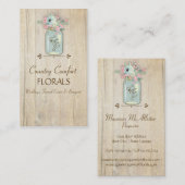 Carte De Visite Jardin rustique en bois de pot de maçon de grange (Devant / Derrière)