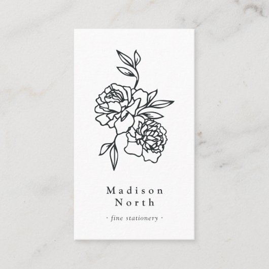 Carte De Visite Jardin secret | Code QR vertical floral (Devant)
