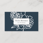 Carte De Visite Jardin secret | Marine et Flore blanche (Devant)