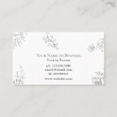 Carte De Visite Jardin Simple Joli Oiseaux et Branches (Dos)