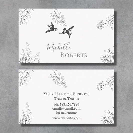 Carte De Visite Jardin Simple Joli Oiseaux et Branches