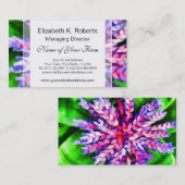 Carte De Visite Jardin tropical Bromeliad bleu Aechmea de la (Devant / Derrière)