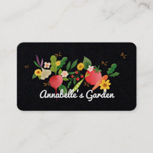 Carte De Visite Jardin végétal Medley & Papillons Rustique Noir