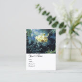 Carte De Visite Jardin Vert Bleu Rococo Lady sur la neige (Debout devant)