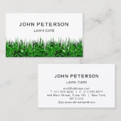 Carte De Visite Jardinage de la pelouse Paysage vert blanc (Devant / Derrière)