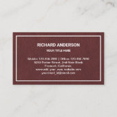 Carte De Visite Jardinage de l'Arbre en Cuir Landscaping Soin de p (Dos)