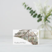 Carte De Visite Jardinage de pelouse et de serre de terre et de ja (Debout devant)