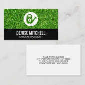 Carte De Visite Jardinage des Arrière - plans d'herbe (Devant / Derrière)