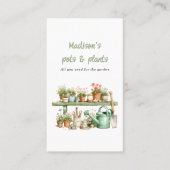 Carte De Visite Jardinage des pots d'aquarelle et des plantes (Devant)