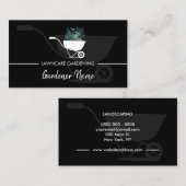 Carte De Visite Jardinage du paysage de tondeuse de pelouse (Devant / Derrière)