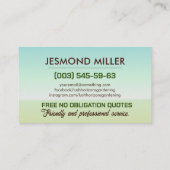 Carte De Visite Jardinage Entrepôt de pelouse Paysage (Dos)