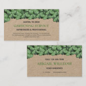 Carte De Visite Jardinage professionnel et moderne / Artisanat pay (Devant / Derrière)