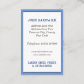 Carte De Visite Jardins, clôtures et dépendances (Dos)