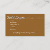 Carte De Visite Jarretière de dentelle de dentelle de lingerie (Dos)