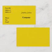 Carte De Visite Jaune (Devant / Derrière)