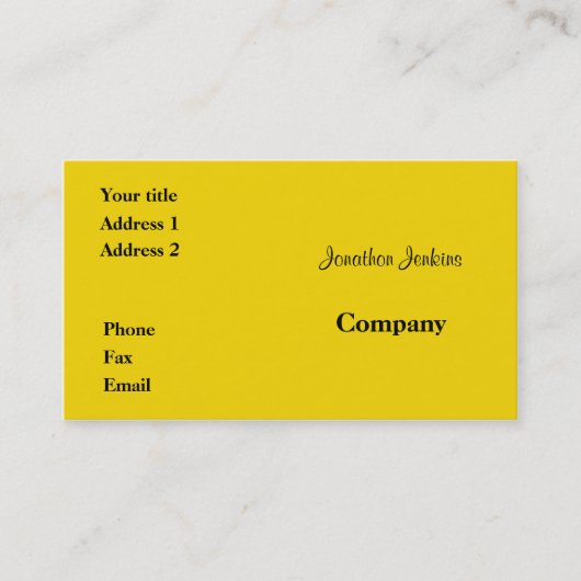 Carte De Visite Jaune (Devant)