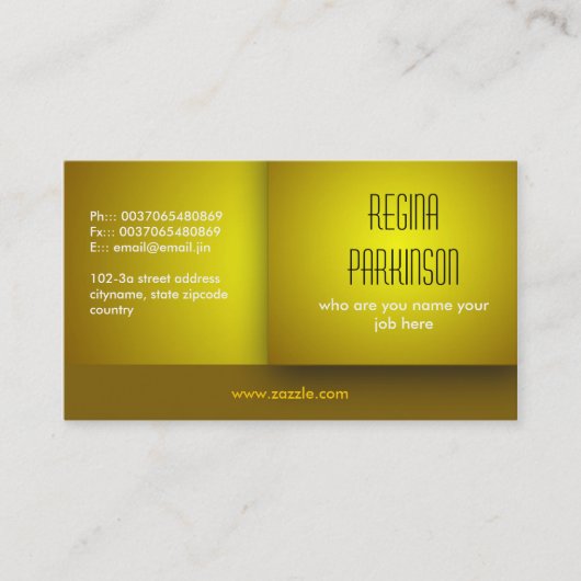 carte de visite jaune (Devant)