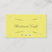 Carte De Visite Jaune à la déco argentée et aux diamants étincelan (Devant)