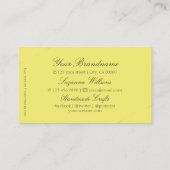 Carte De Visite Jaune à la déco argentée et logo élégant (Dos)