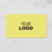 Carte De Visite Jaune à la déco argentée et logo élégant (Devant)