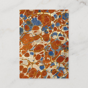 Carte De Visite Jaune abstrait marbré de crème de rouge bleu de 