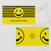 Carte De Visite Jaune amusant & rayures + votre dos. & idée (Devant / Derrière)