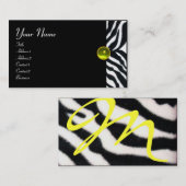 Carte De Visite JAUNE BLACK ZEBRA FUR MONOGRAM, Topaz (Devant / Derrière)
