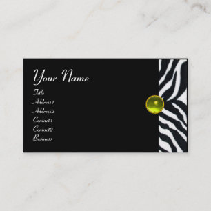 Carte De Visite JAUNE BLACK ZEBRA FUR MONOGRAM, Topaz
