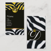Carte De Visite JAUNE BLACK ZEBRA FUR MONOGRAM, Topaz (Devant / Derrière)
