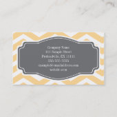 Carte De Visite Jaune blanc gris Chevron personnel (Dos)