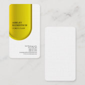 Carte De Visite Jaune blanc moderne professionnel tendance minimal (Devant / Derrière)