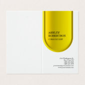 Carte De Visite Jaune blanc moderne professionnel tendance minimal (Extérieur déplié)