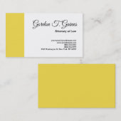 Carte De Visite Jaune Blanc Plaine Professionnel Procureur à la lo (Devant / Derrière)