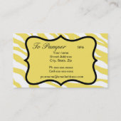 Carte De Visite Jaune, Blanc, Rose & Vert Zèbre & Cheetah Skin (Dos)