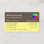 Carte De Visite Jaune Brown foncé avec logo professionnel (Dos)