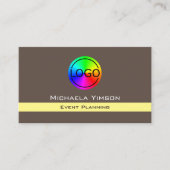 Carte De Visite Jaune Brown foncé avec logo professionnel (Devant)
